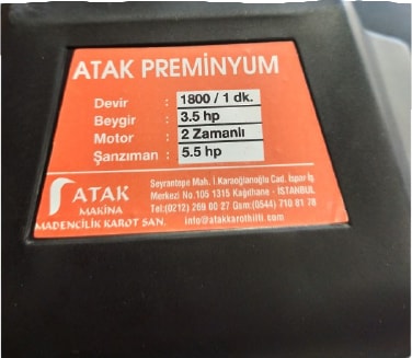 Atak Preminyum 3,5 Hp El Sondaj Makinesi 10 Metre Set