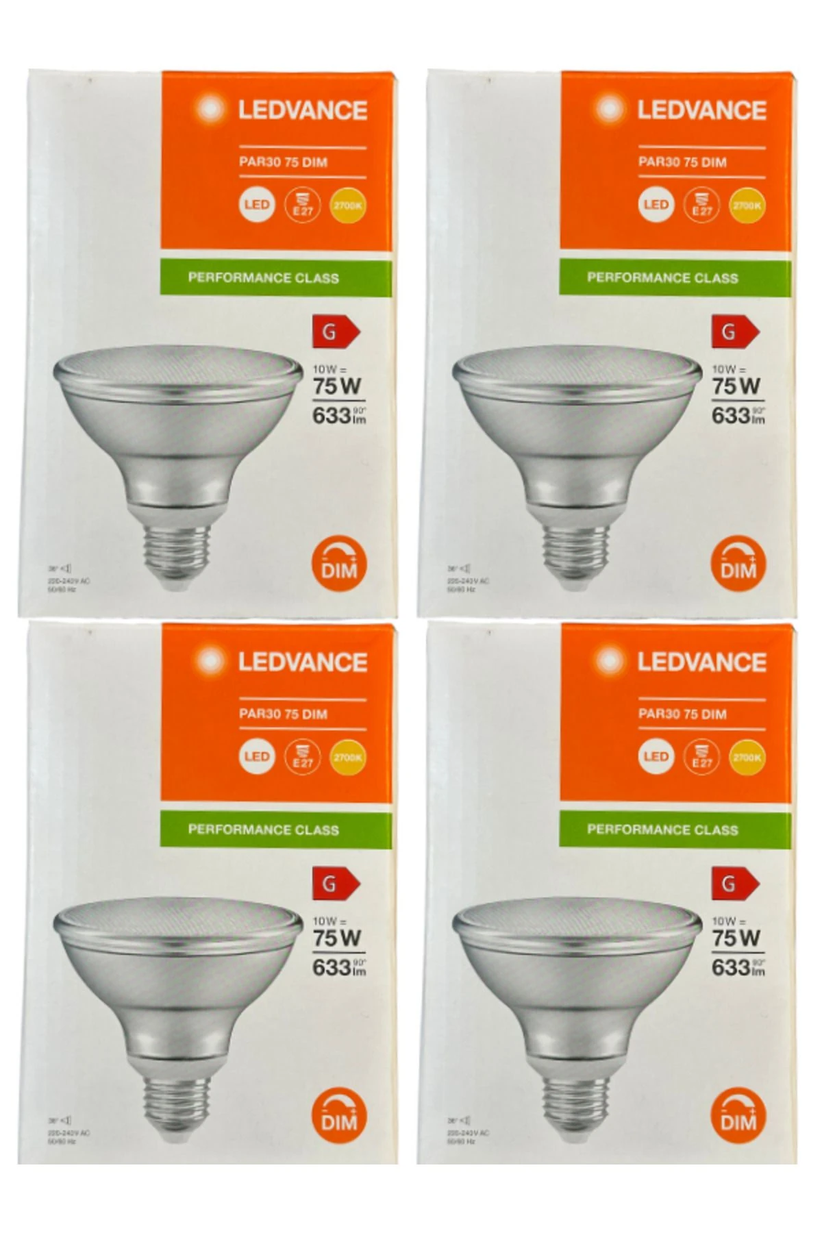 Ledvance 10W (75W) 2700K (Sarı Işık) Par30 E27 Duylu Dim Edilebilir Led Spot (4 Adet)