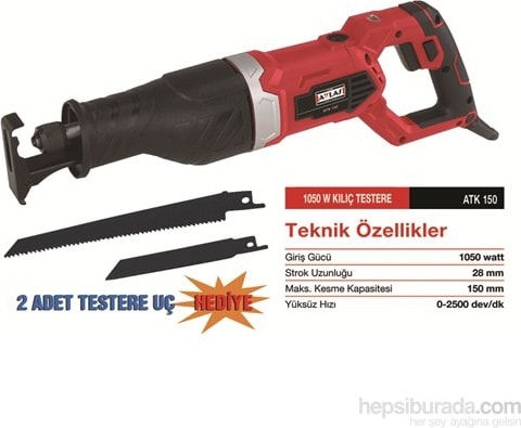 ATK 150 Kılıç Testere - Tilki Kuyruğu 1050W