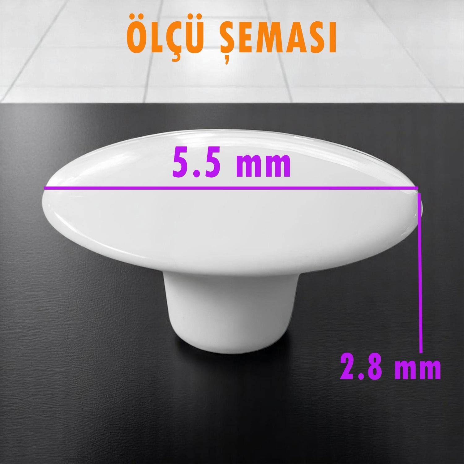 Plastik Kulp Beyaz Bombeli Düğme Mobilya Mutfak Dolap Dolabı Tek Vidalı Çekmece Kulbu Kulpları