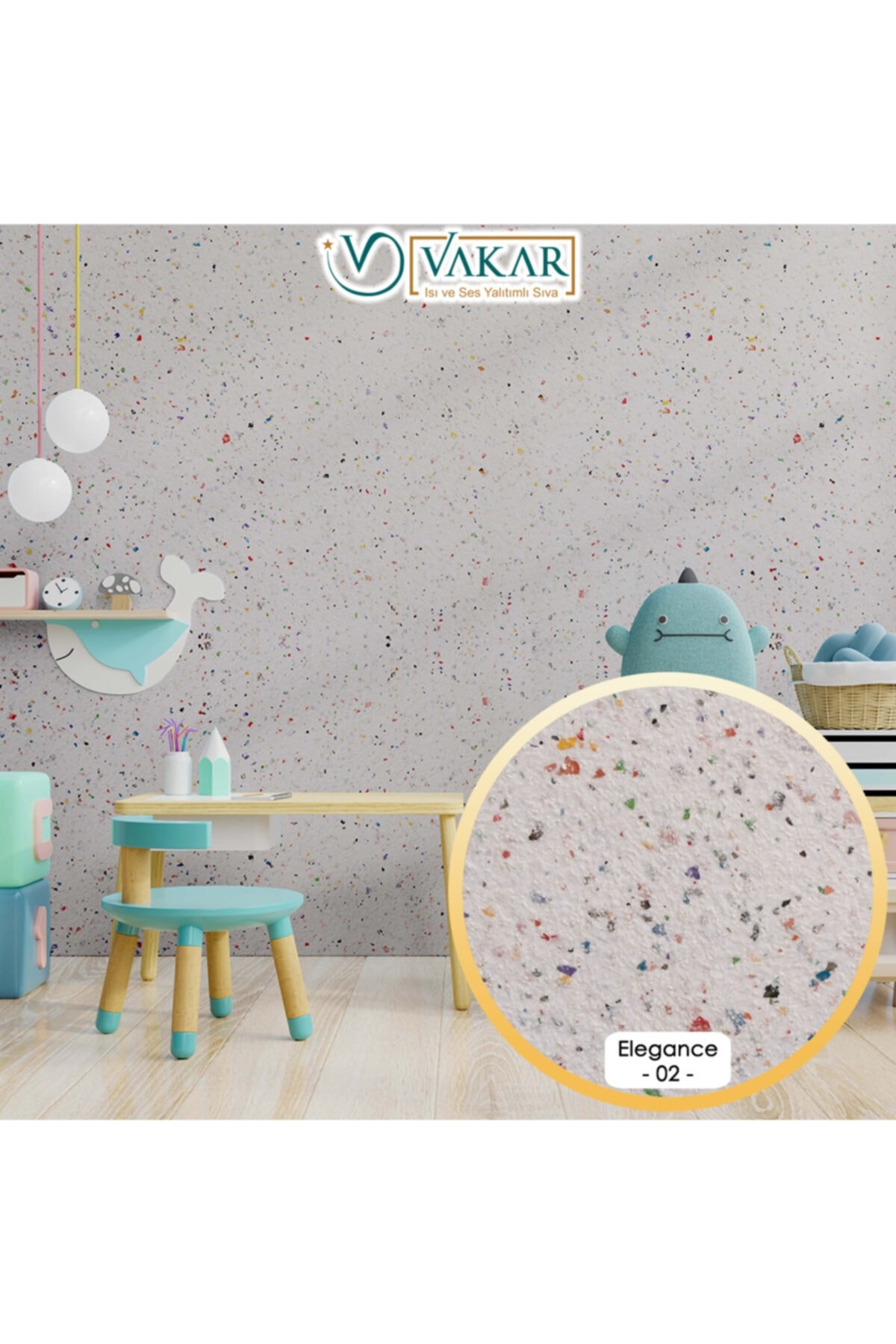 Isı Ve Ses Yalıtımlı Canlı | Ipek | Dekoratif Sıva Elegance-08 | Beyaz Zemin 10 Farklı Renk