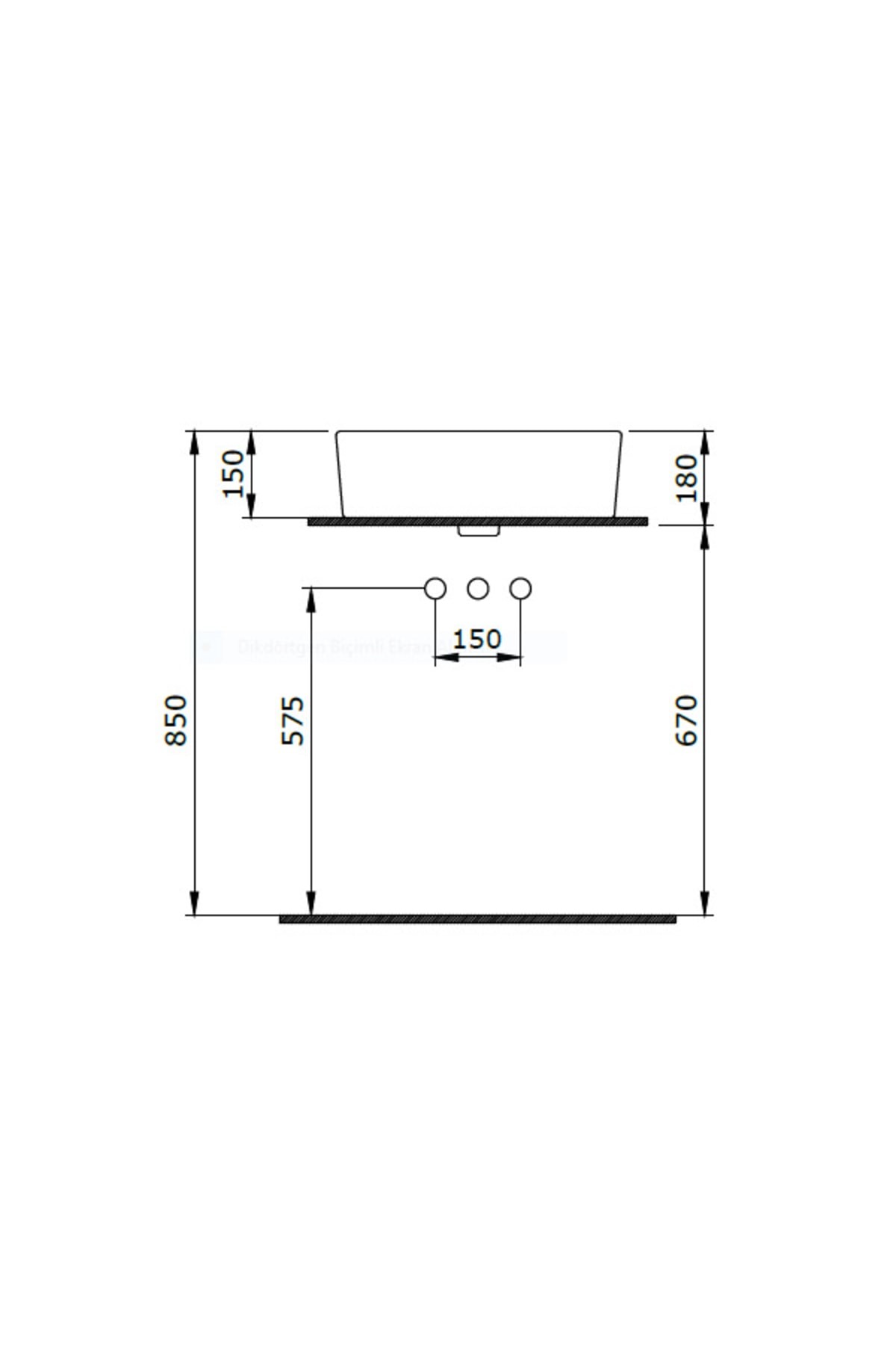 Mılano Lavabo 50 Cm Mat Beton