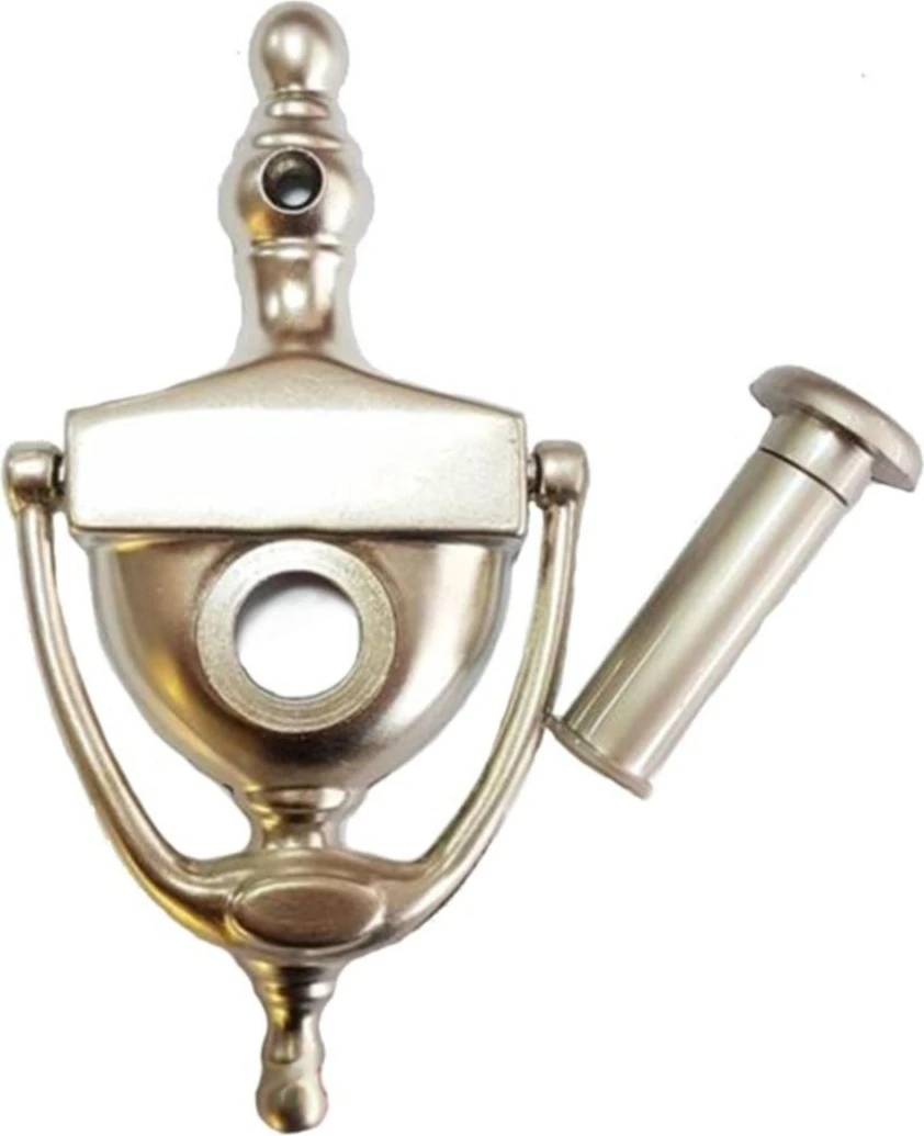 Kapı Tak Tak Çelik Kapı Tokmağı Saten Gri + Kapı Dürbünü + Pul