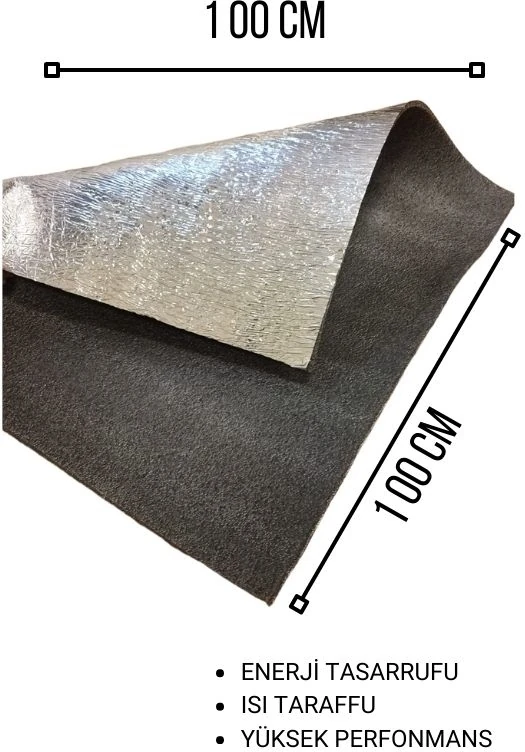 ALÜMİNYUM KAPLI POLİETİLEN SÜNGER LEVHA 10 MM (EN:1 MT BOY:5 MT)