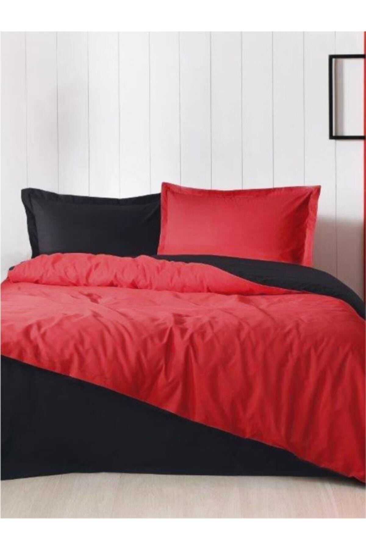 Colormix Kırmızı Siyah Çift Kişilik Nevresim Takımı