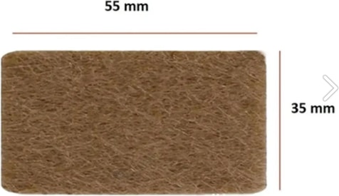 Yapışkanlı Sandalye, Masa, Koltuk Altı Parke Koruma Keçesi 3.5 cm x 5.5 cm 12 Adet Dikdörtgen Keçe