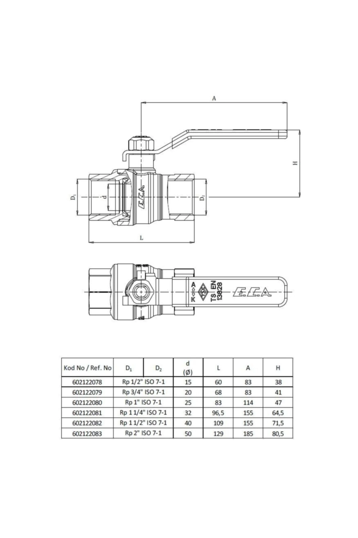1" Küresel Vana 602122170