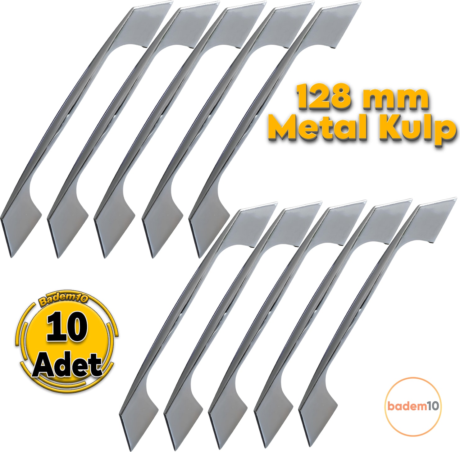 Kılıç 128 mm Krom Renk Mobilya Mutfak Dolabı Çekmece Dolap Kapak Kulpu Kulbu Metal Kulpları 128 mm