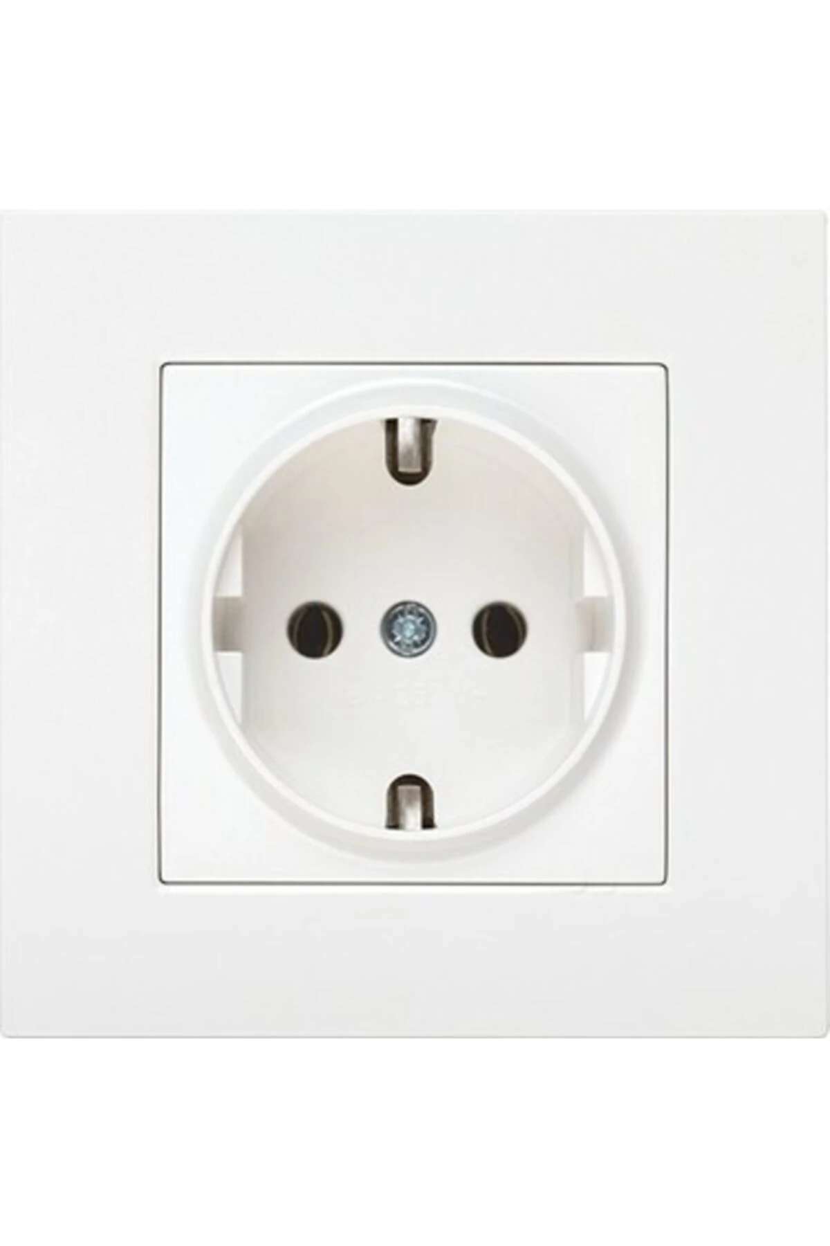 Karre Topraklı Priz Beyaz Çerçeveli