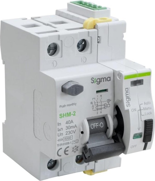 Kaçak Akım Koruma Rölesi 2p 40A 30MA + SCRC03 Otomatik Yeniden Kurma Ünitesi