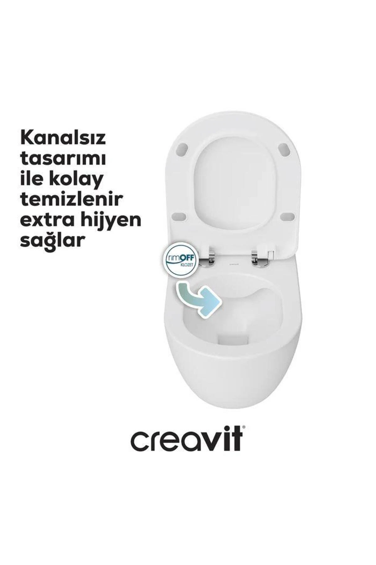 Free Rim-Off Kanalsız Asma Klozet 1.Kalite (FE322.02) + Duck TP Yavaş Kapanan Kapak 2'li Set