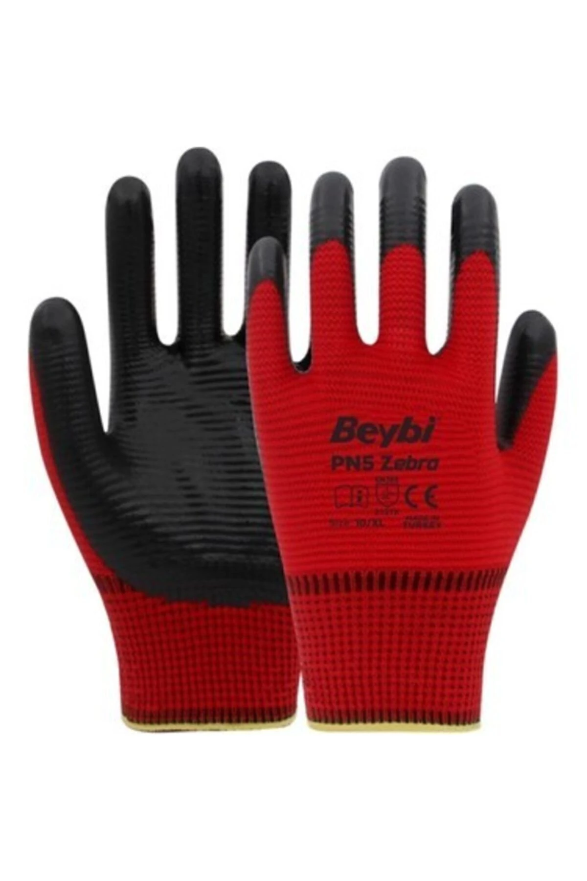 Pn5 Zebra Kırmızı No : 10 Işçi Ve Iş Güvenliği Eldiveni (12 ÇİFT)