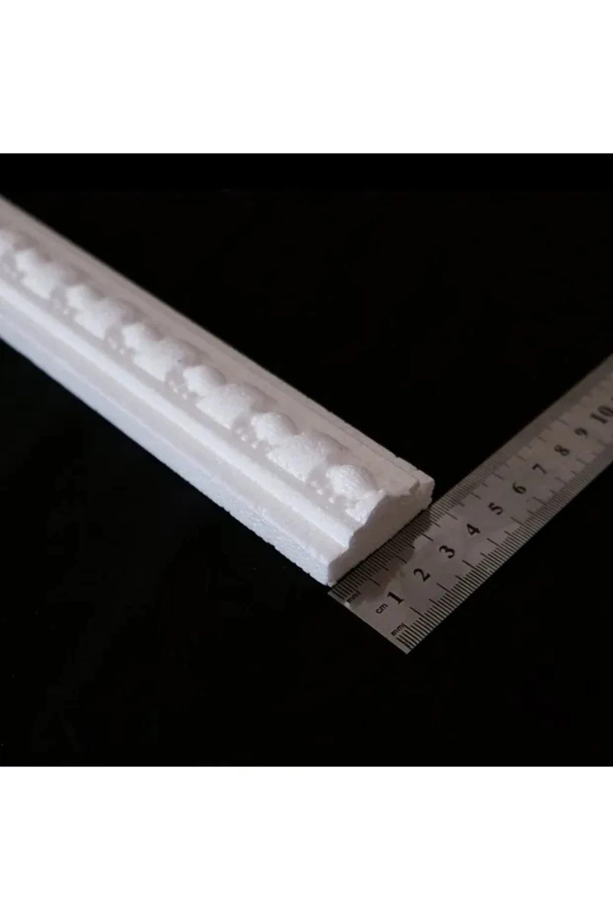 2 Metre (4 Parça -50cm-) Defne Desenli Dekoratif Kartonpiyer Stropiyer Eps Köpük Çıta -4 Cm Genişlik