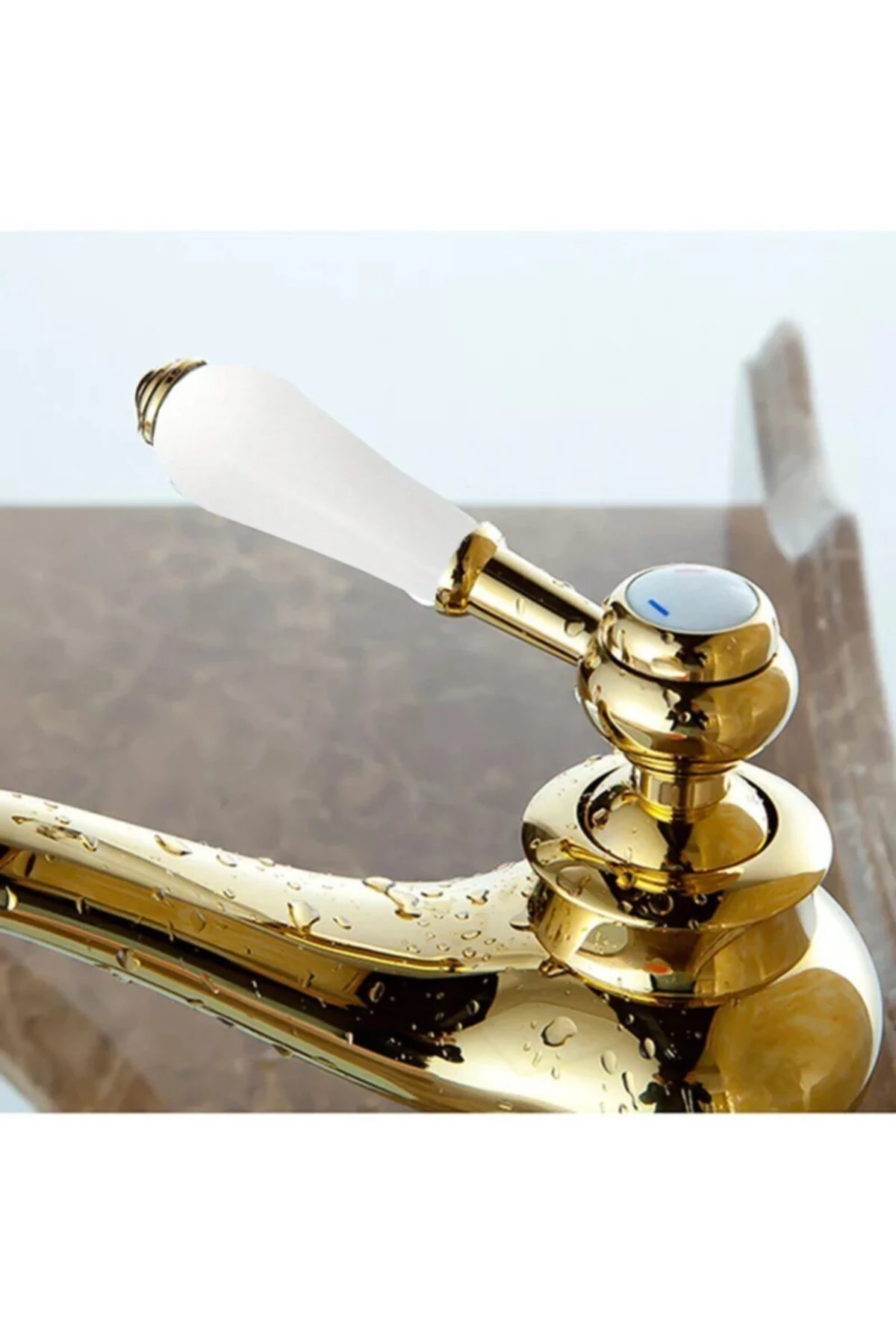 Rustik Lavabo Bataryası Vintage Altın Gold Klb100-g