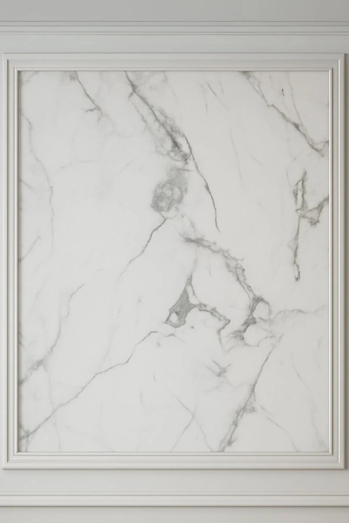 121.5cmx224cm 1 Adet Parlak Beyaz Mermer Desenli Duvar Paneli (Banyo&Mutfak&Zemin)