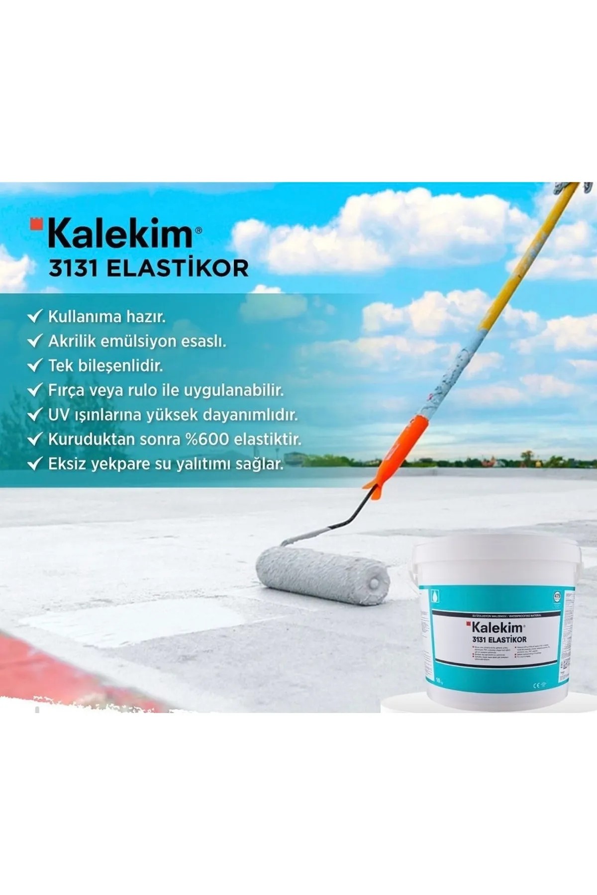 Kalekim  Elastikor 3131 Su Yalıtım Malzemesi 20 Kg Beyaz