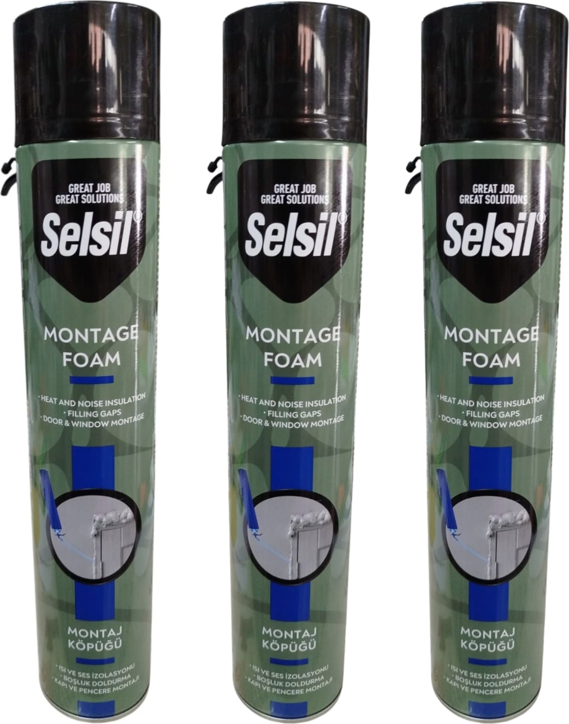Montaj Köpüğü Dolgu Köpüğü 750ML-600GR Kapı Kenarı Boşluklarına Çatı Boşluklarına Dolgu Köpük Malzemesi (3 Adet)