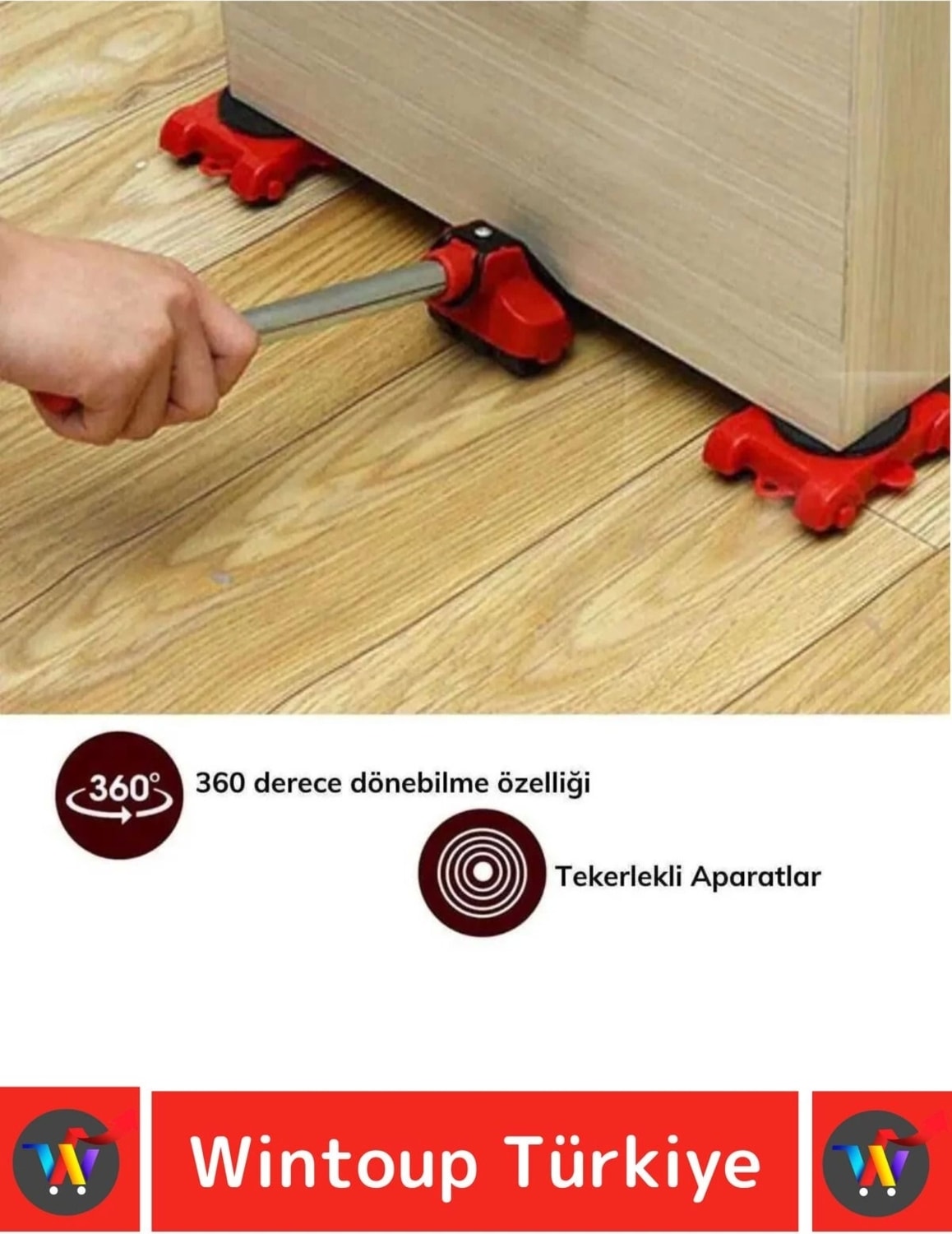Premium Seri Abs Plastik Tekerlekli Basit Ağır Beyaz Eşya Mobilya Kaydırma Aleti Kriko
