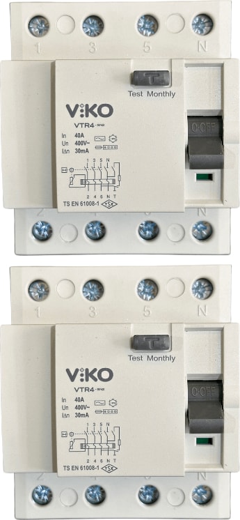 30MA 40A 4p Kaçak Akım Koruma Rölesi (2 Adet)