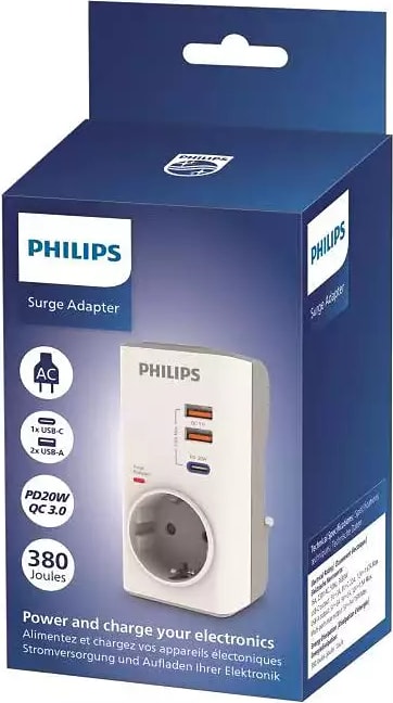 CHP8010W/10 Tekli Akım Korumalı Priz PD Hızlı Şarj QC 3.0 USB-A Desteği