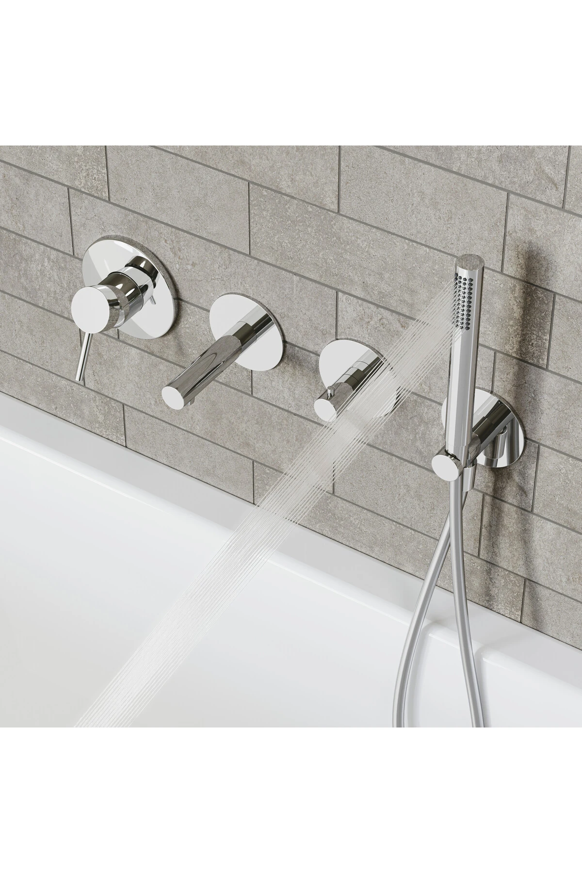 Origin A42621 Ankastre Lavabo Bataryası, Duvardan Kontrol, Sıva Üstü, Krom