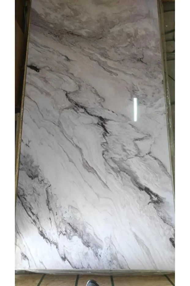 Alternatif Kaplama UV PVC Fırtına Mermer Desenli 1 Adet 60x120cm Ev Ofis Otel Duvar Kaplama Paneli