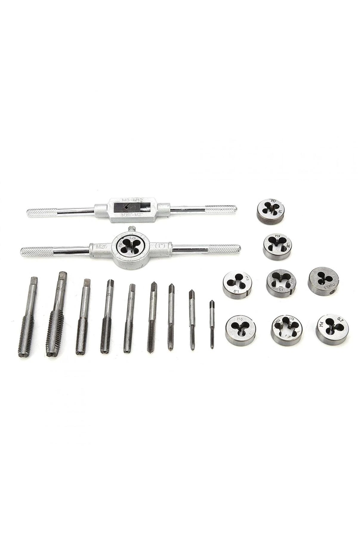 20 Parça Klavuz Pafta Seti Metrik Set M3-m12 Arası 20li Takım