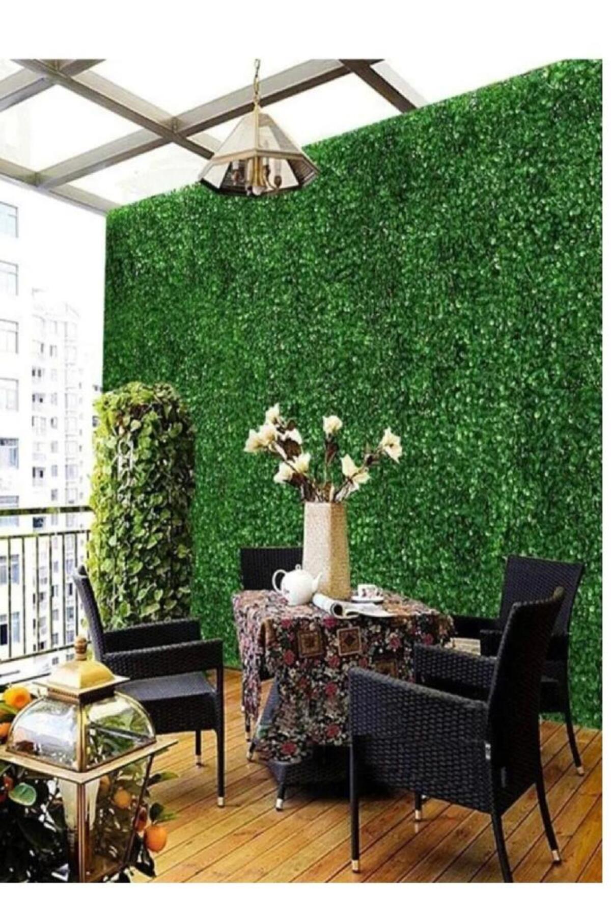 1 ADET Botanik Dikey Bahçe Peyzaj Dekoratif Yapay Bitki Duvar Kaplama Panel Şimşir Tabaka Çiçek Duva