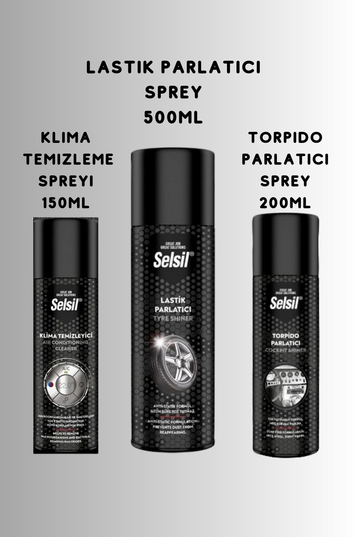 Oto Bakım Seti Lastik Parlatıcı Torpido Parlatıcı Klima Temizleme Spreyi Araç Temizleme Seti