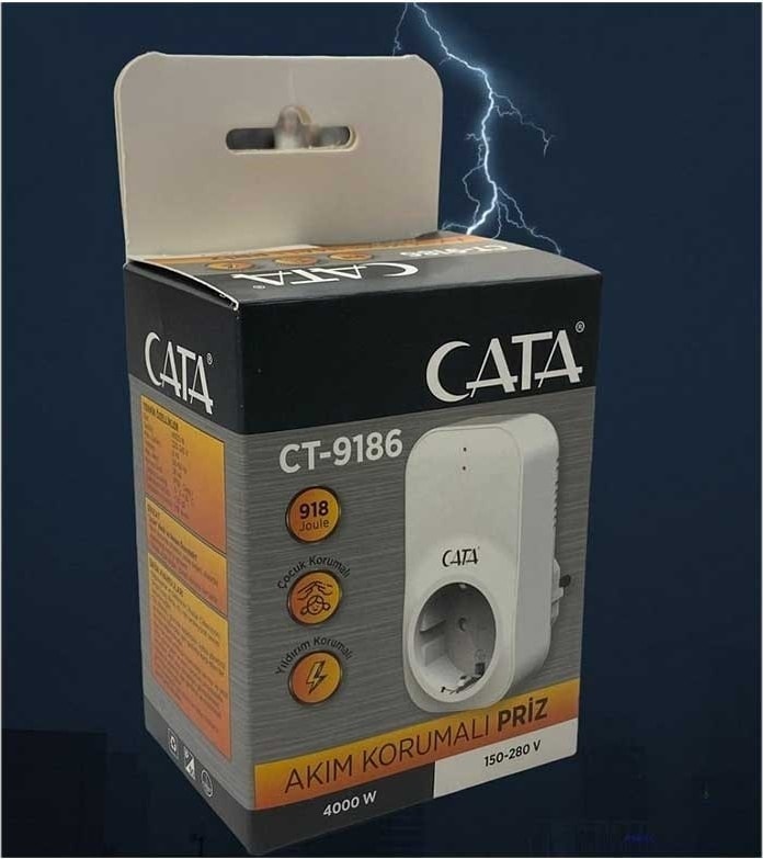 CT-9186 4000W 918 Joule Akım Korumalı Priz