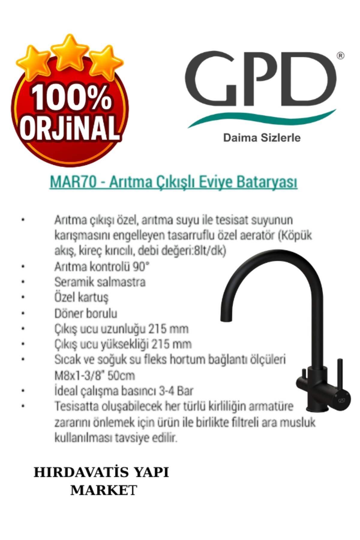Espina MAR70-S Arıtma Çıkışlı Eviye Bataryası