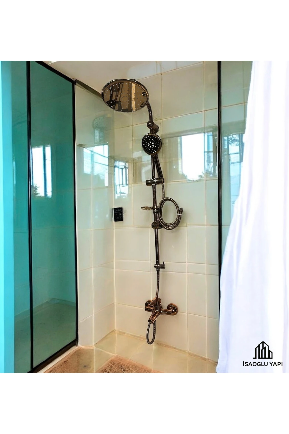 Bakır Duş Sistemi Broz Duş Başlığı Batarya Dahil Set Pirinç Materyal