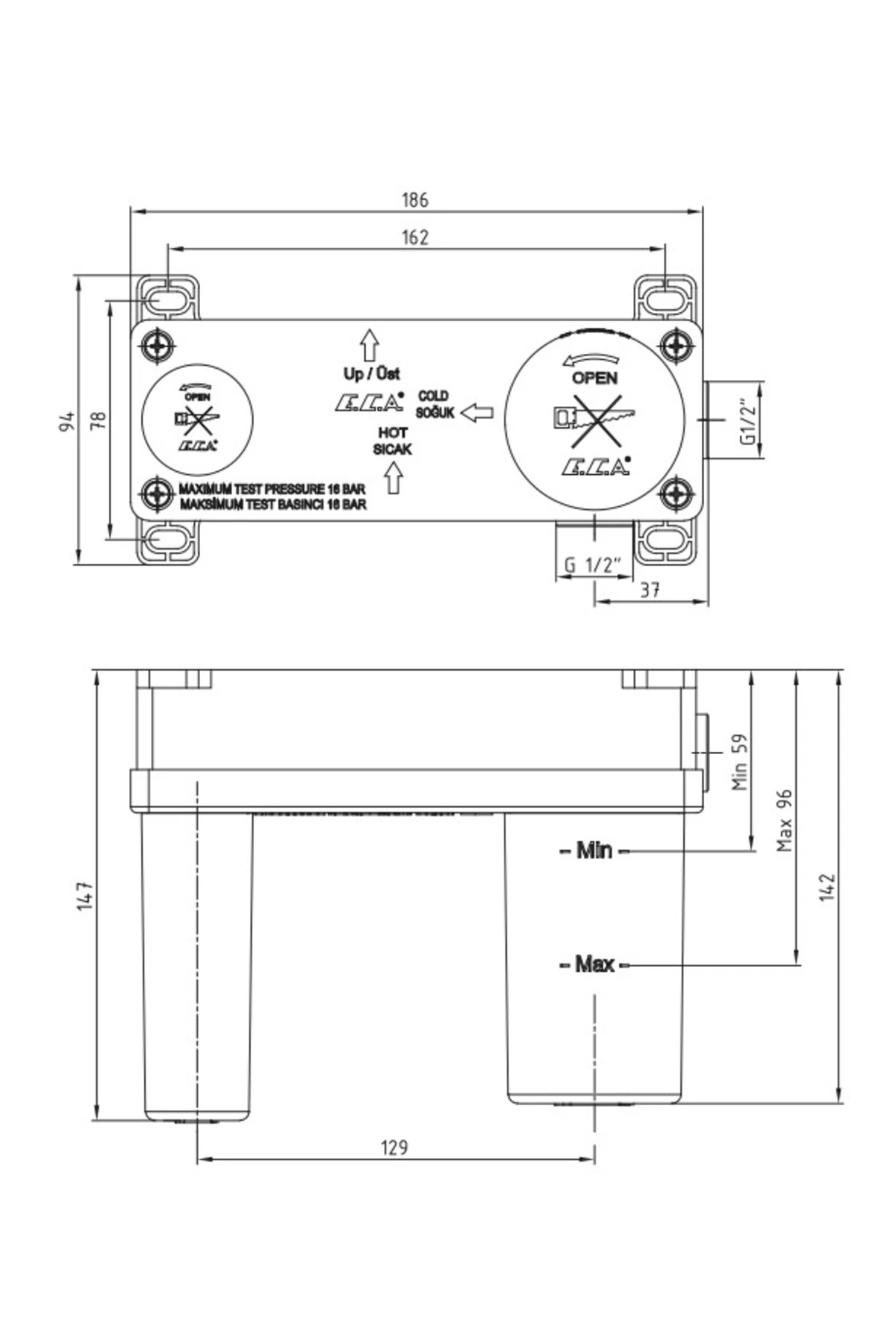 Luna Ankastre Lavabo Bataryası Sıva Altı Grubu Altın Renkli 102866601