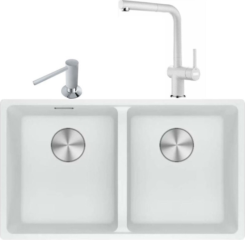 Maris Mrg 120-35-35 Bianco Granit Eviye + Active Plus Doccia 2.0 Armatür + Comfort Sıvı Sabunluk Üçlü Set