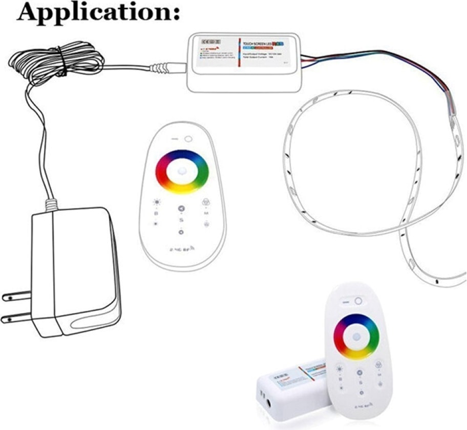 Rgb LED Dokunmatik (Touch) Rf Kumanda + Kontrol Paneli 12V-24V – 18A