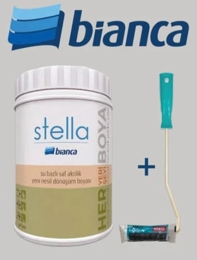 BİANCA  Stella Boya Su Bazlı Akrilik + Dekor Kadife Rulo