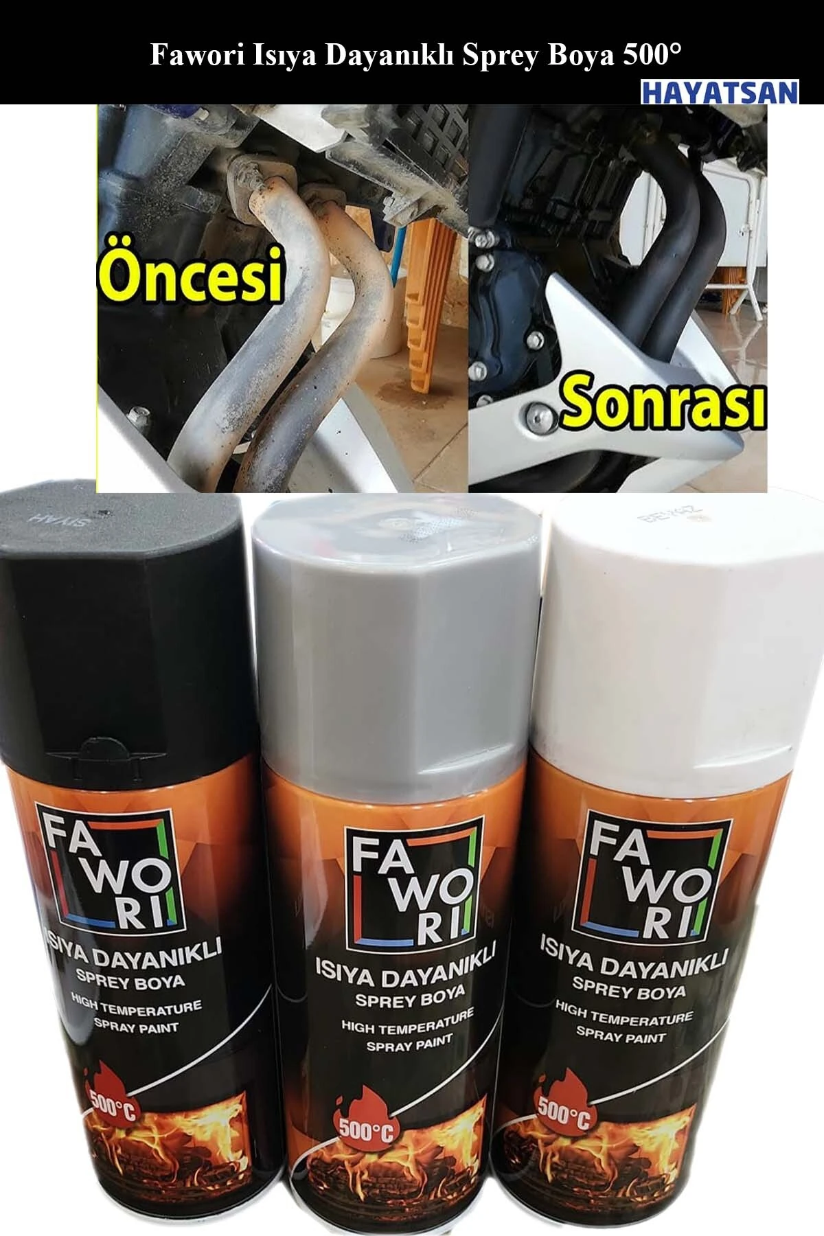 Isıya Dayanıklı Sprey 500° Mat Ekzoz - Fırın - Pelit Soba - Sömıne Boyası