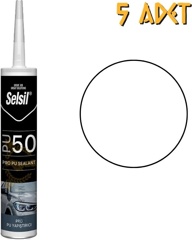 Poliüretan Mastik Yapıştırıcı PU50 Beyaz 280 Ml. - 5 Adet