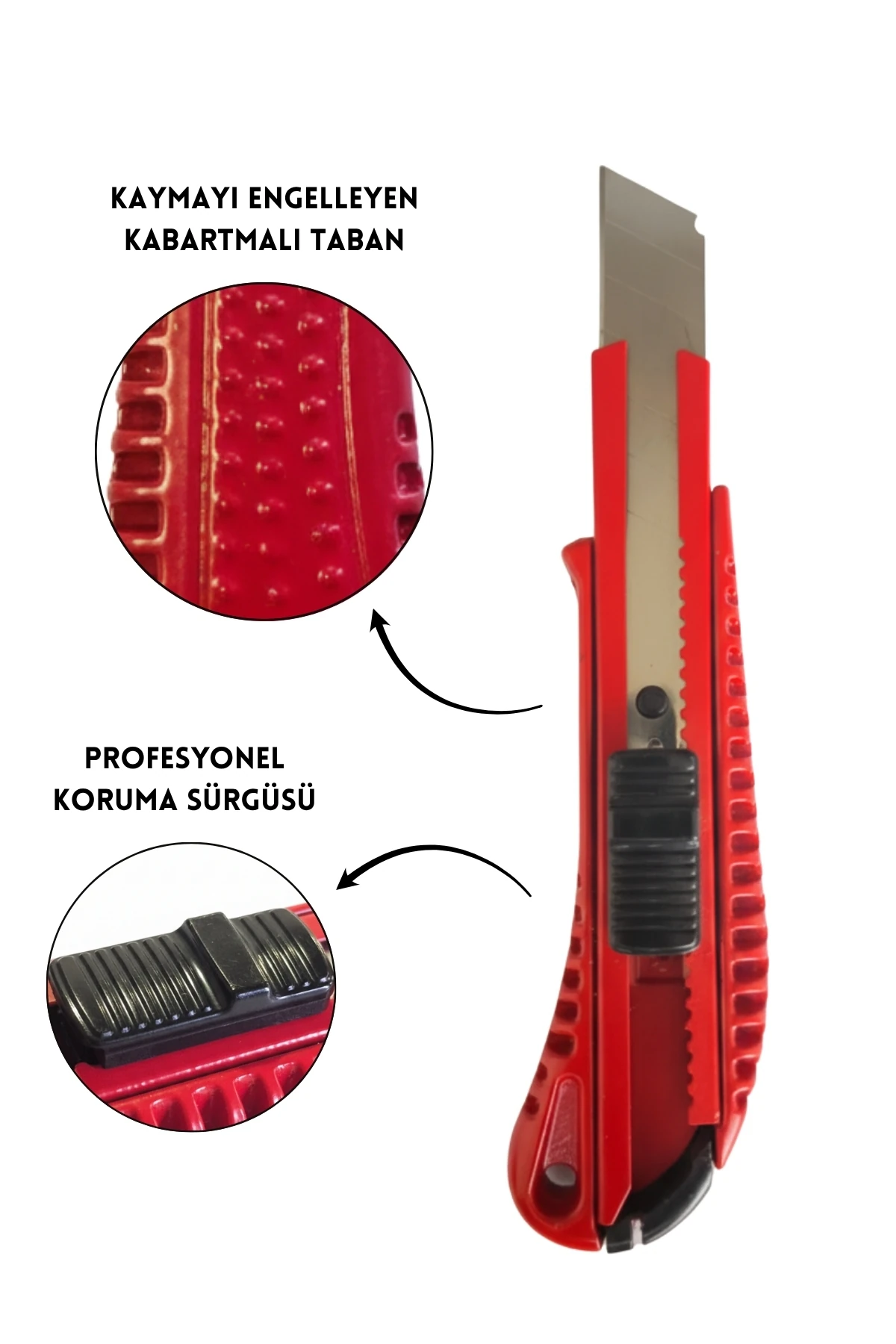 Renkli Metal Maket Bıçağı Falçata – Profesyonel Dayanıklı - Koruma Sürgülü