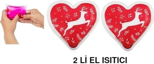 Iki Adet Kalpli Geyikli Cep Sobası,el Isıtıcı,sıcak Su Torbası Pvc 9cm