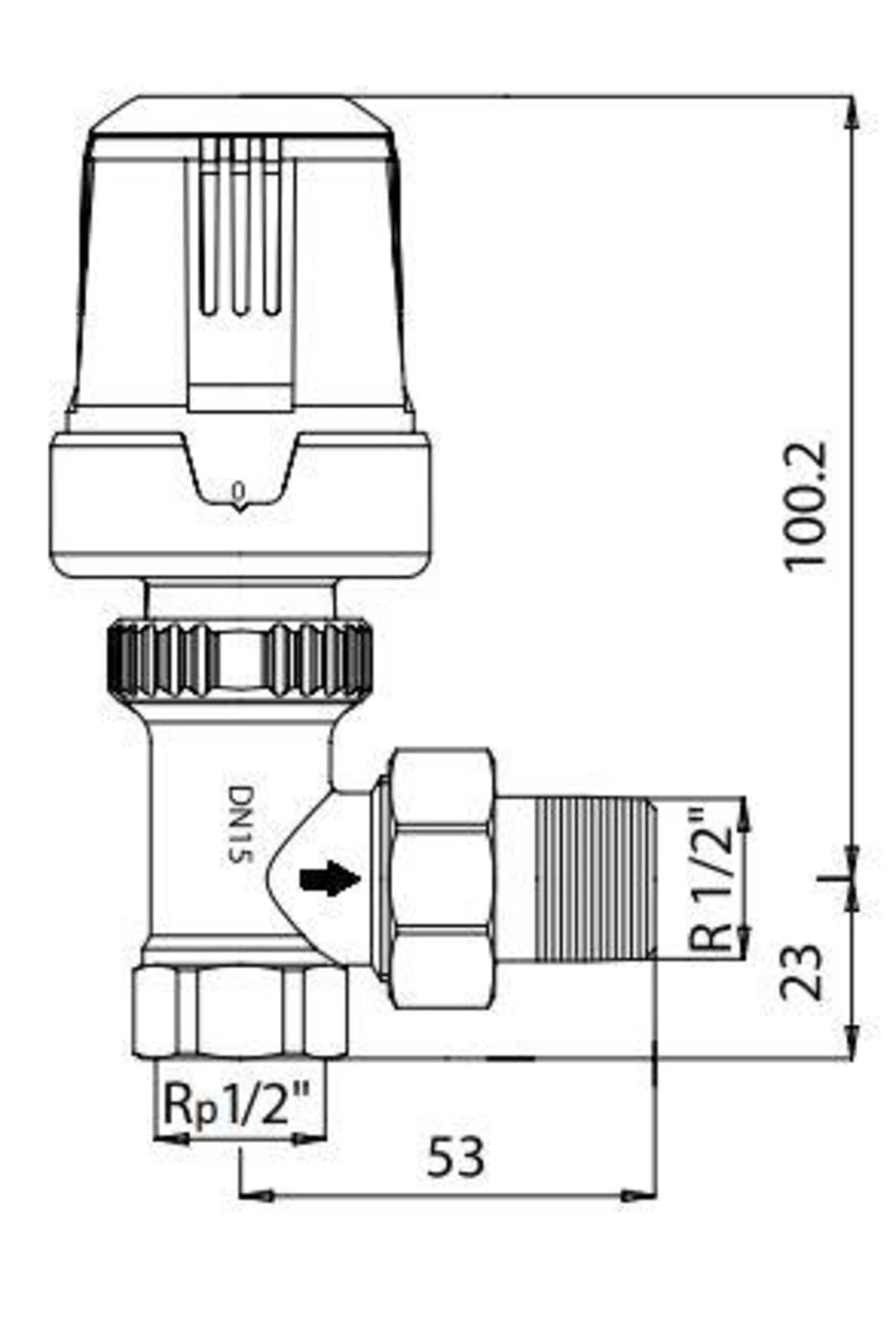 1/2 Termostatik Radyatör Valfi Köşe Trv3 602120531