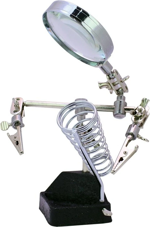 Üç Konumlu Büyüteçli Masa Üstü Havya Lehim - Kaynak Standı