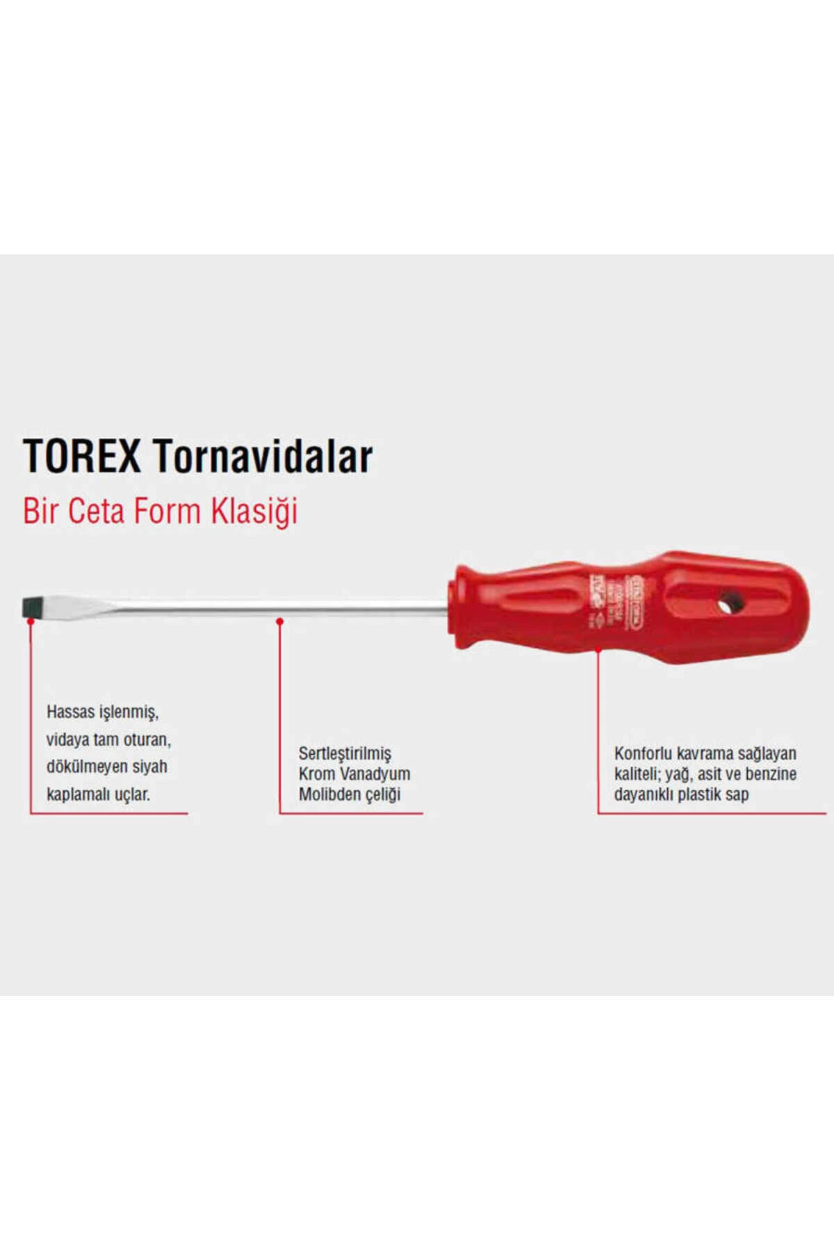 Ceta 4100/32m Torex Düz Uçlu Tornavida 3*100mm