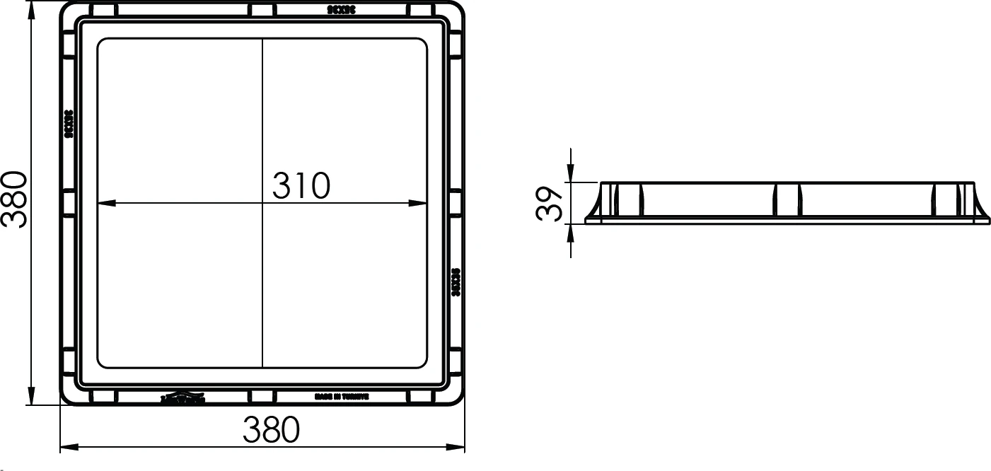 35x35 Rögar Kapağı Çerçeve + Düz Kapak