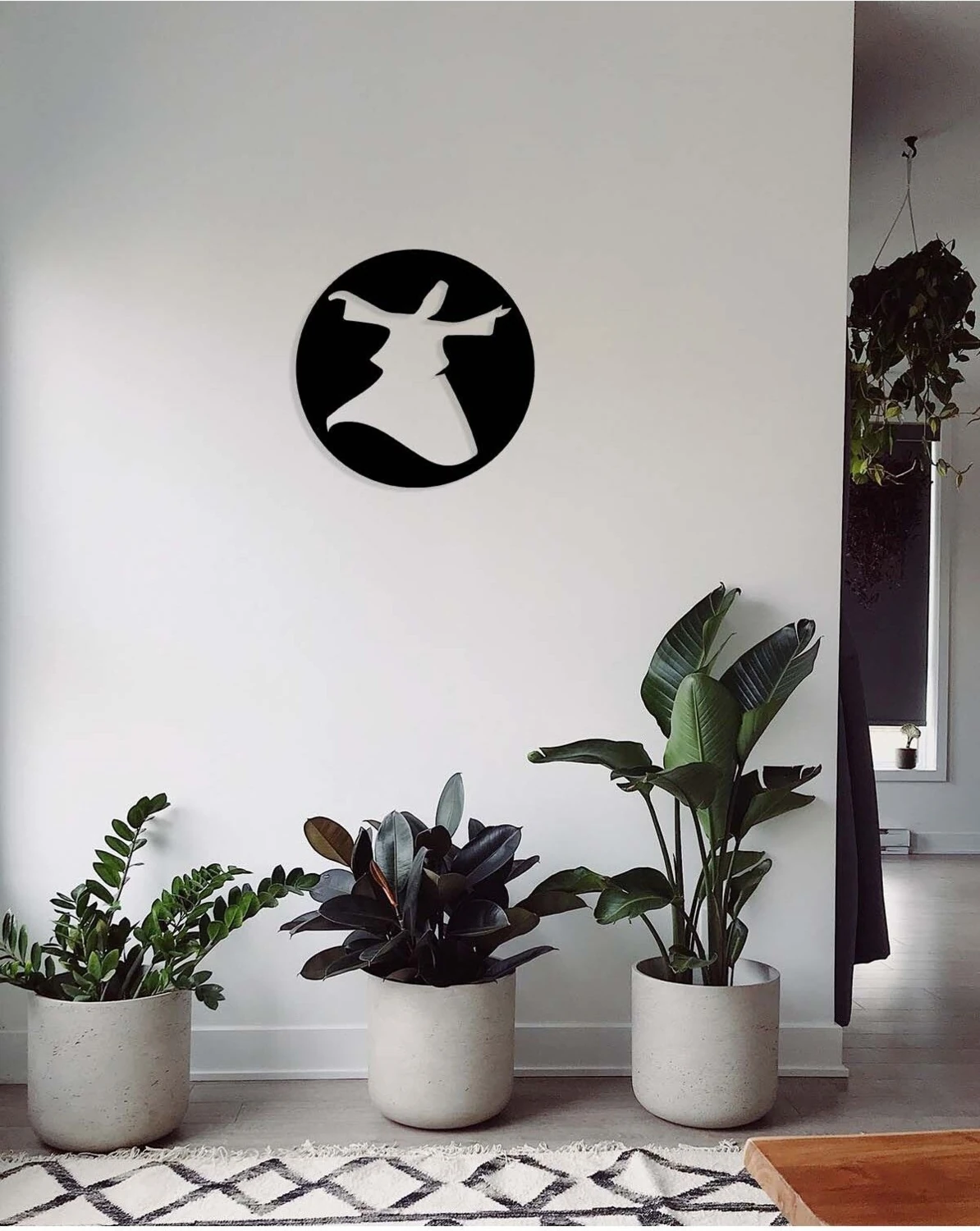 -Sufi Semazen Islami Metal Tablo - Islami Ev Dekorasyonu - Dini Duvar Tabloları - 50 X 50 - Cm - Sıyah-Islm-188