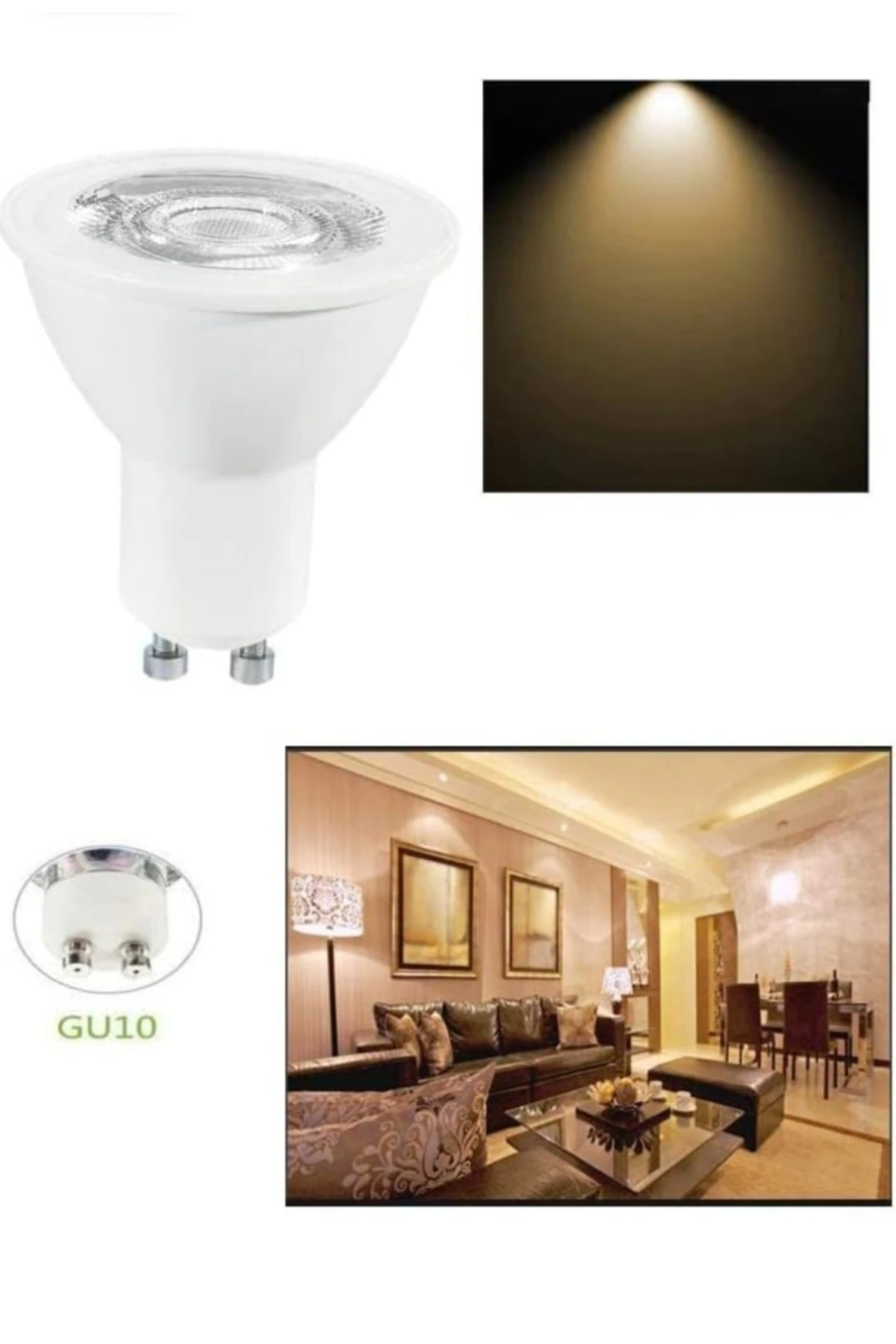 6.9w = 80w Eşdeğer Gu10 Duylu 2700kelvin Sarı Işık 575lümen F Enerji Led Value Spot Ampul