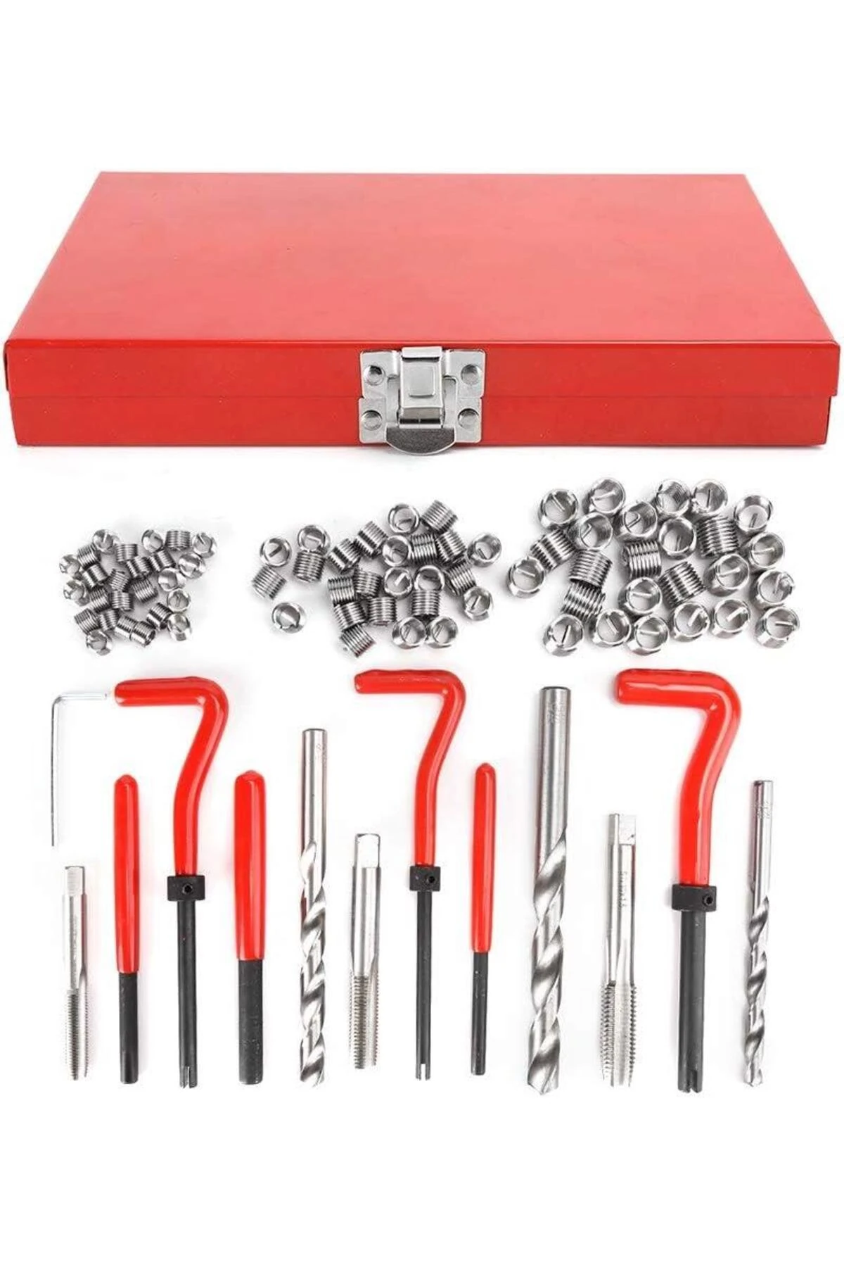 88 Parça Diş Açma Helicoil Vida Tamir Onarım Seti M6 M8 M10 Profesyonel 1. Kalite