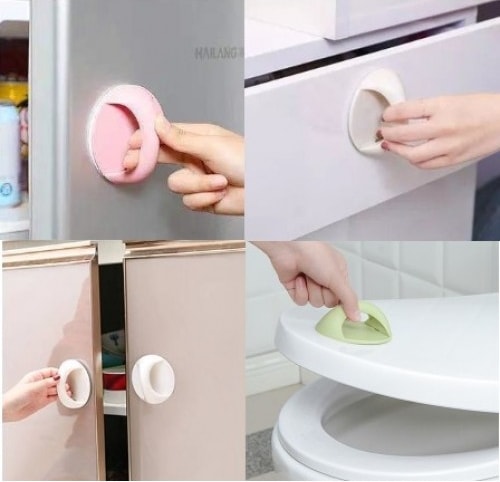 10 Adet Çok Amaçlı Yapışkanlı Tutacak Kulp Kapı Pencere Çekmece Kulpu Kendinden Yapışkanlı