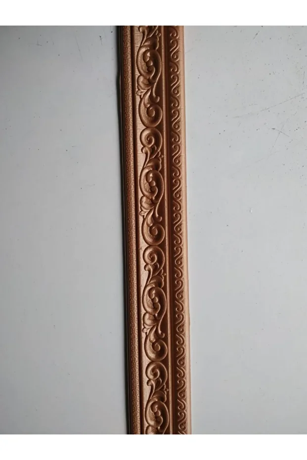 Motifli Kahverengi Esnek 8cm-230cm X 4 Adet Yapışkanlı Duvar Çıta Çerçeve Süpürgelik
