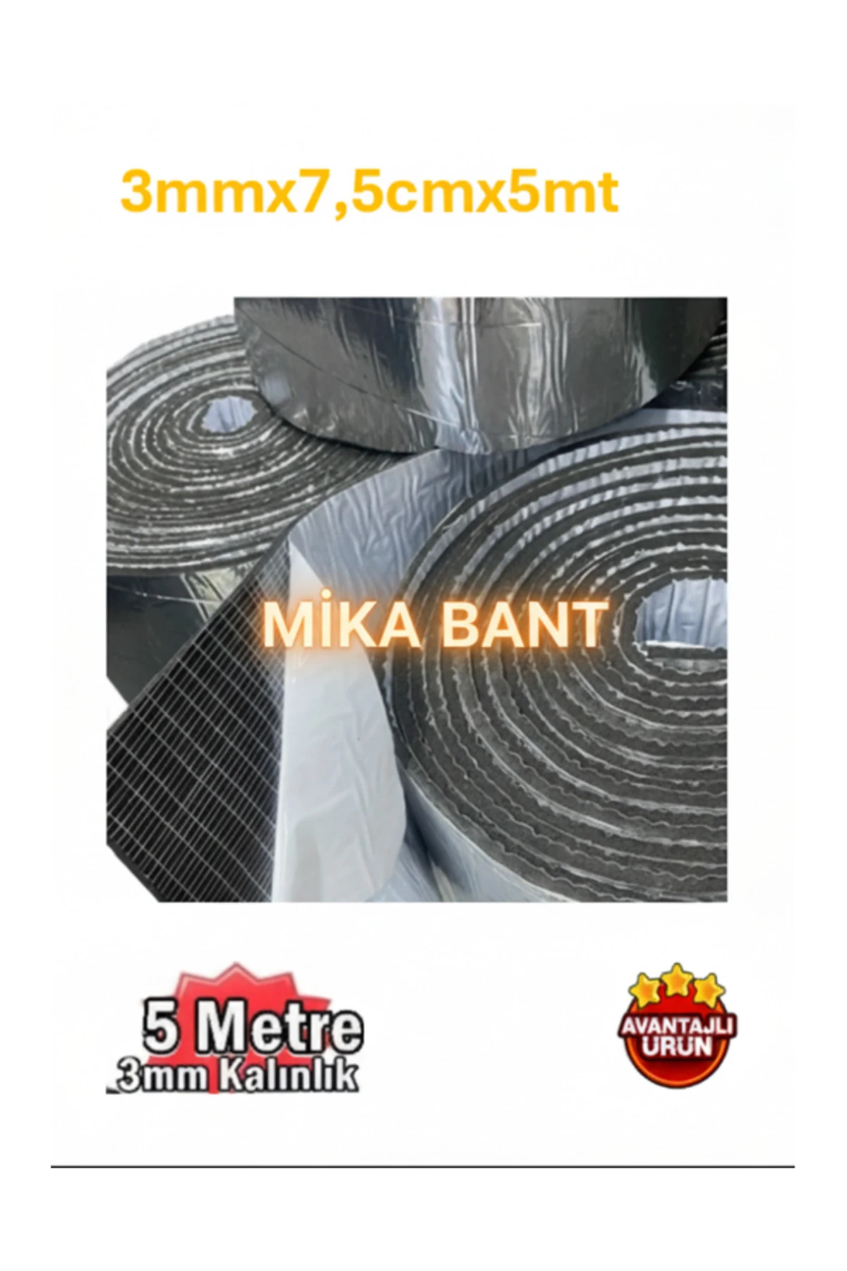 Folyolu Kauçuk Bant 3mmx7,5cmx5mt Isı Ve Ses İzolasyon Bandı Alüminyum Kauçuk Yalıtım Bandı